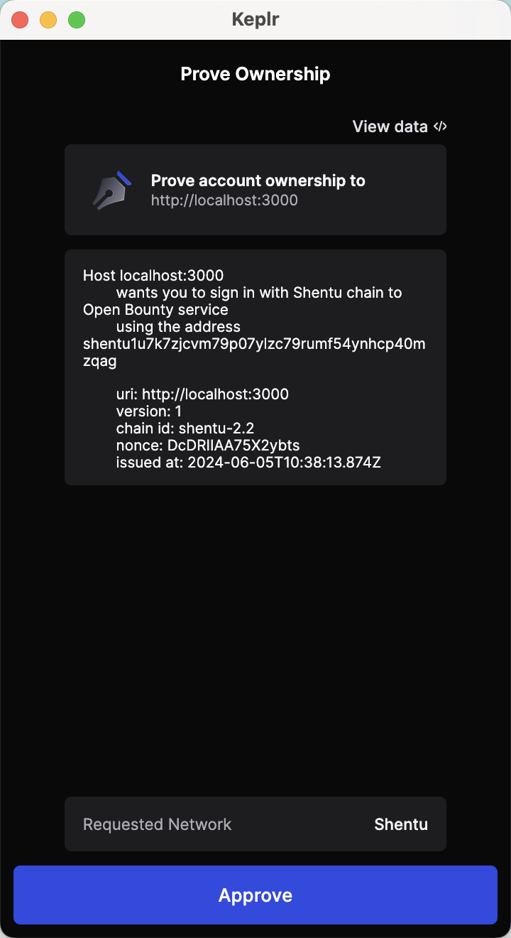 Log in with Keplr wallet